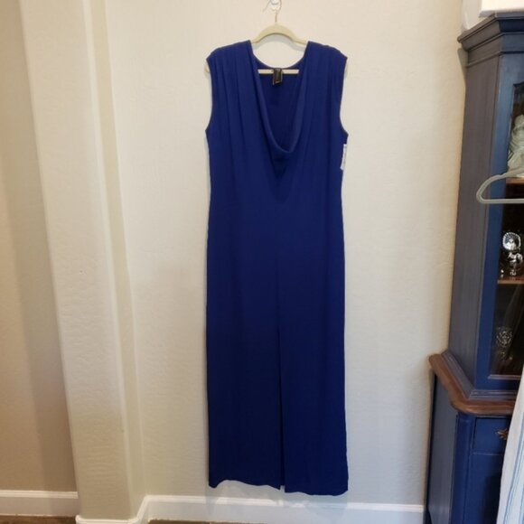 Zero+Maria Cornejo Drape Front Sleeveless Ultra Violet Maxi Dress Plus Size 14 - Picture 1 of 12